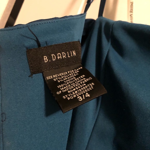 teal satin gown - Picture 13 of 13